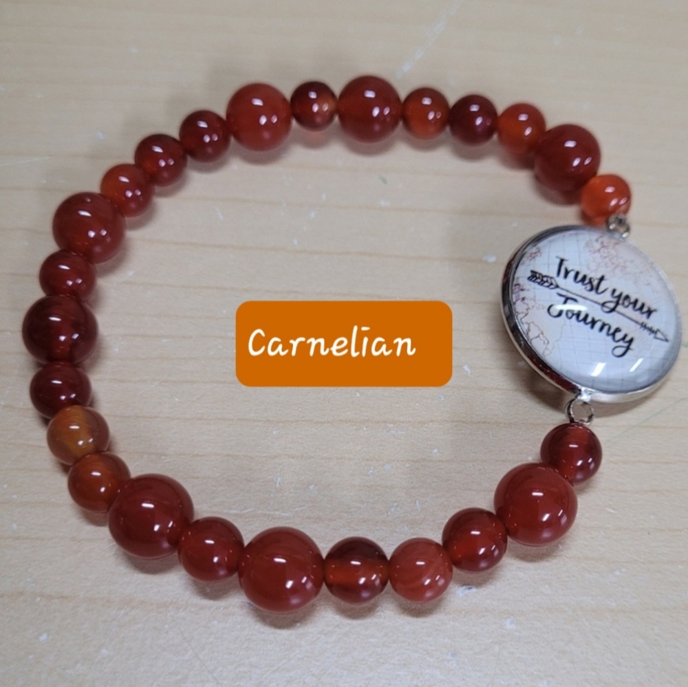 'Trust Your Journey' One-of-Kind Link Carnelian  Bracelet One-of-Kind NWT